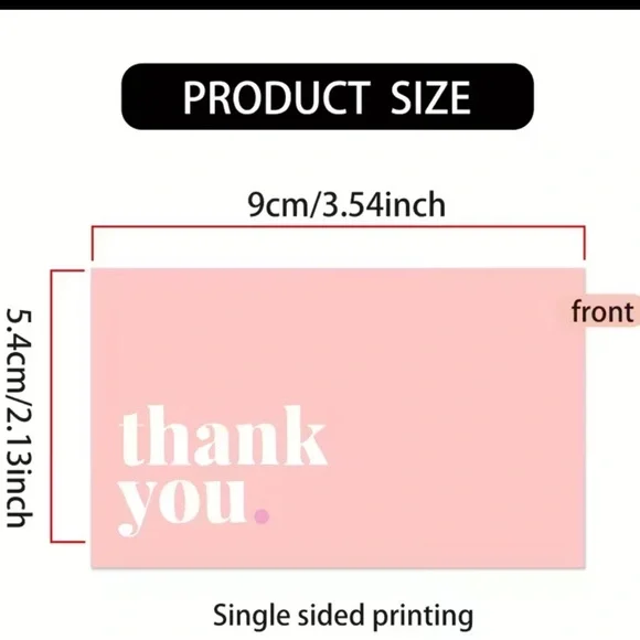 50 Chic Pink Thank You Card - Picture 2 of 3